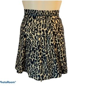 Wren Leopard Silk Blend Skirt Size S